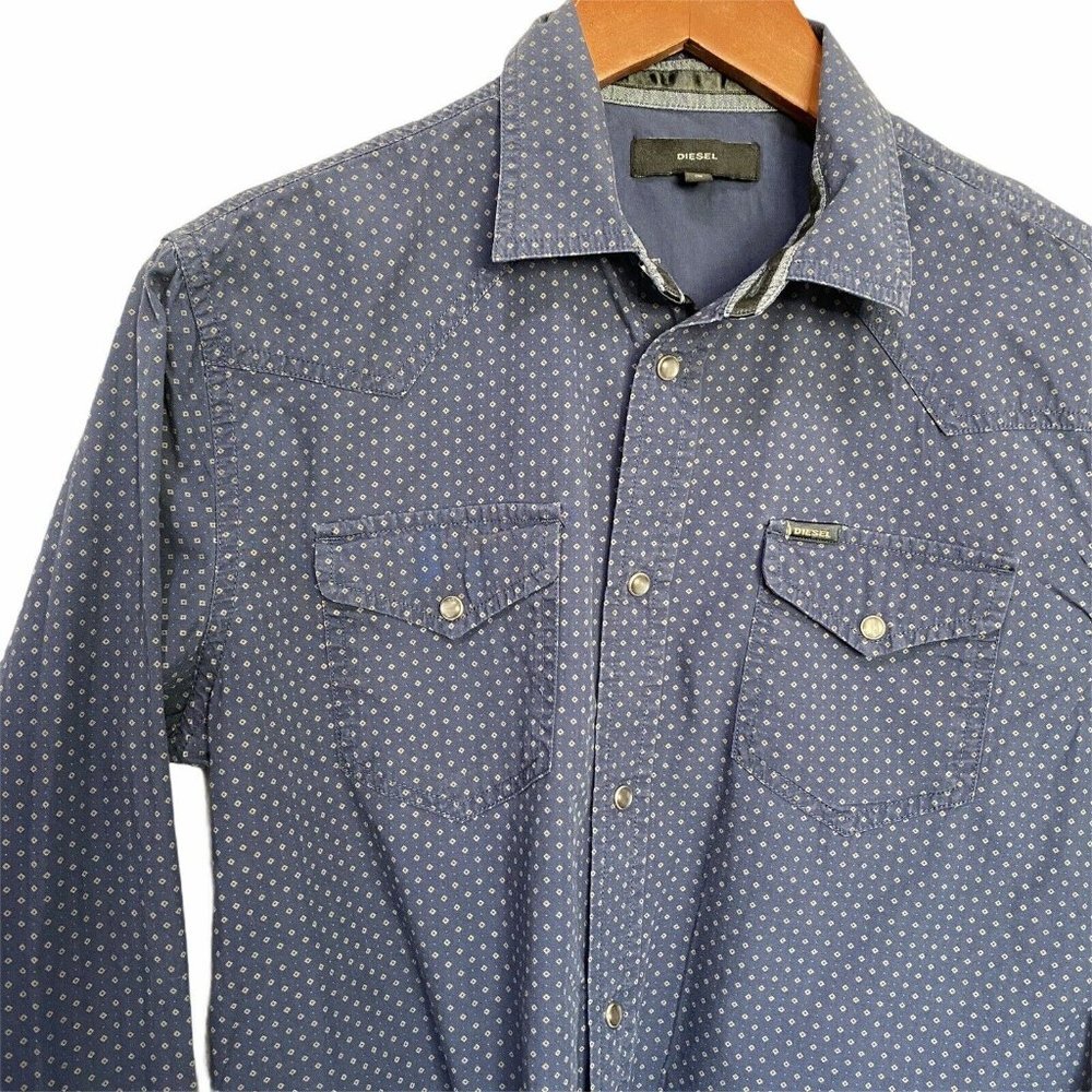 Denim Shirt Diesel DE-PRATT Blue Printed Western S